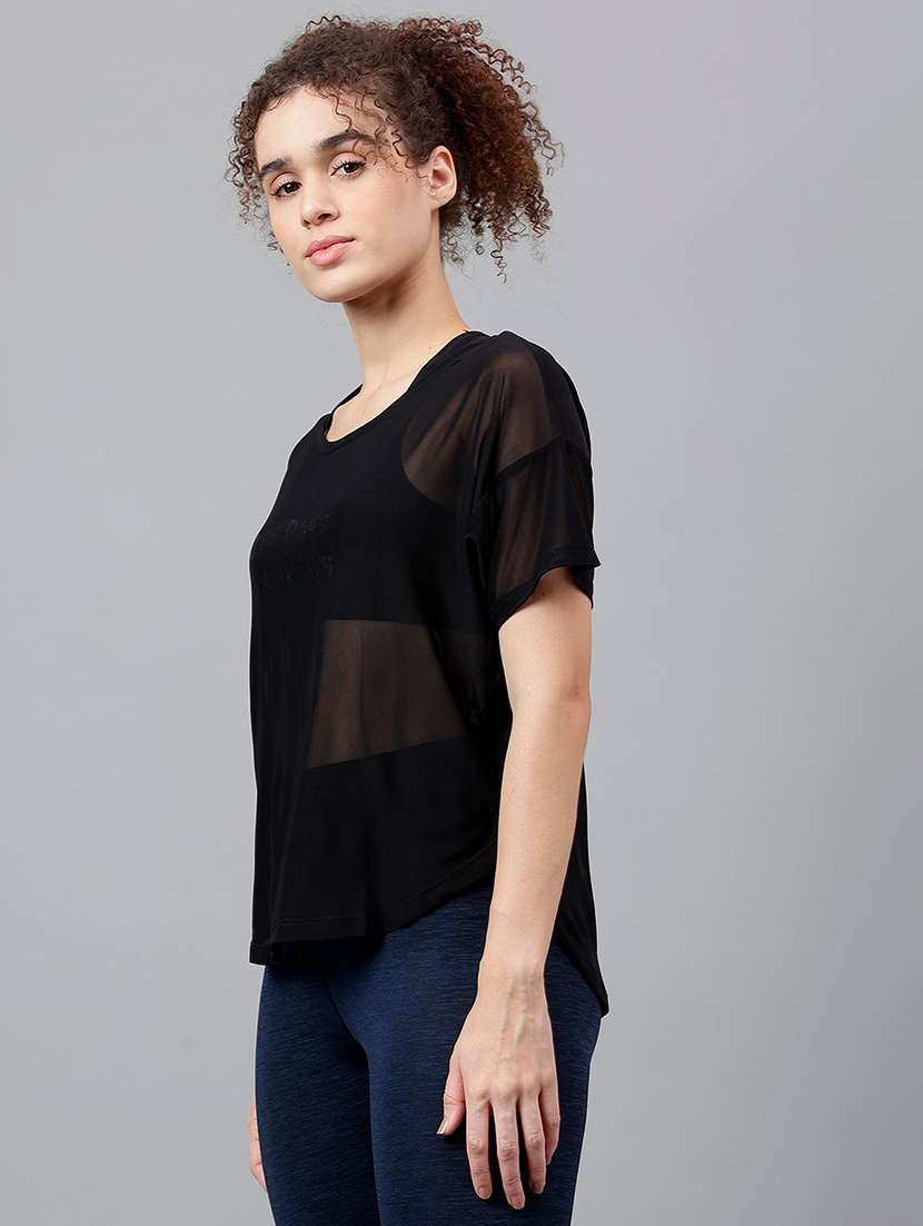 women typography printed relaxed fit dri-fit t-shirt - 21762953 -  Standard Image - 1