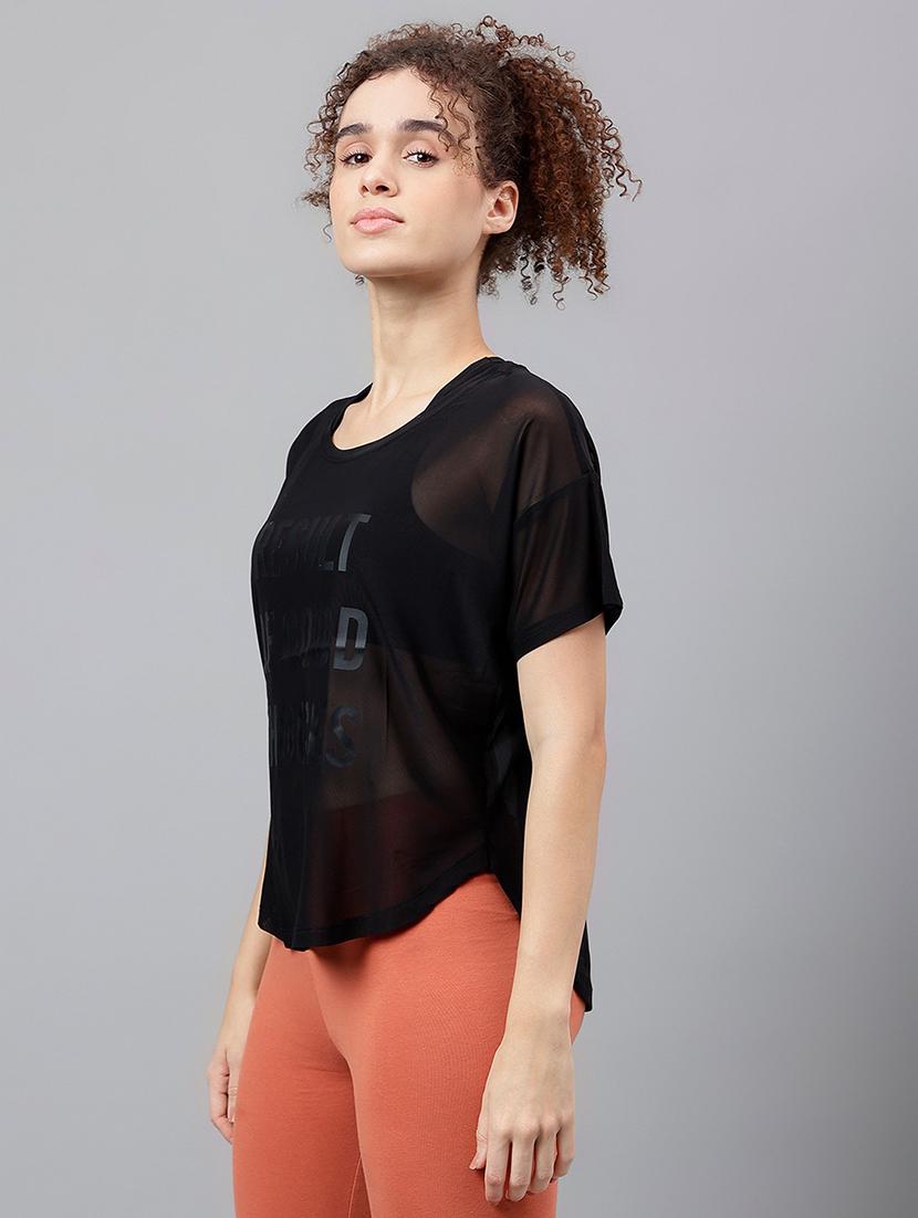 women typography printed relaxed fit dri-fit t-shirt - 21762958 -  Standard Image - 1