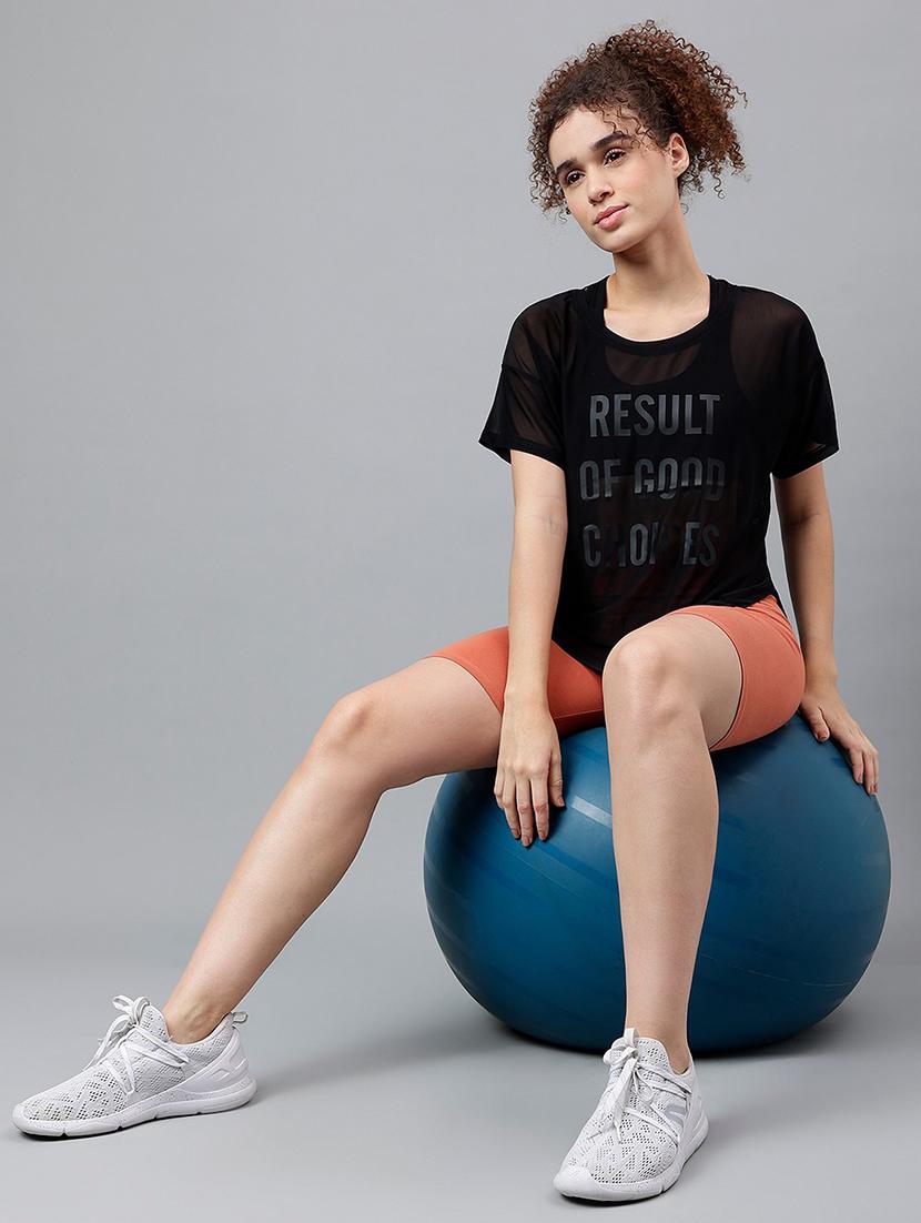 women typography printed relaxed fit dri-fit t-shirt - 21762958 - Standard Image - 4