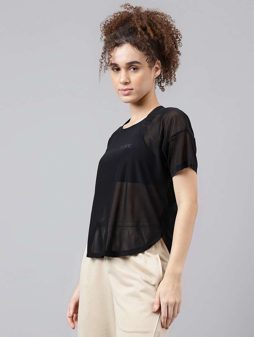 women typography printed relaxed fit dri-fit t-shirt - 21762959 -  Standard Image - 1