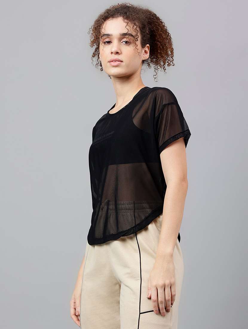 women typography printed relaxed fit dri-fit t-shirt - 21762966 -  Standard Image - 1