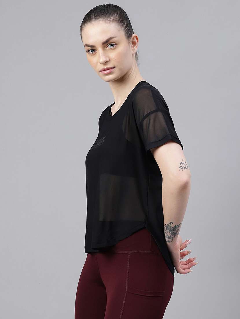 women typography printed relaxed fit dri-fit t-shirt - 21762970 -  Standard Image - 1