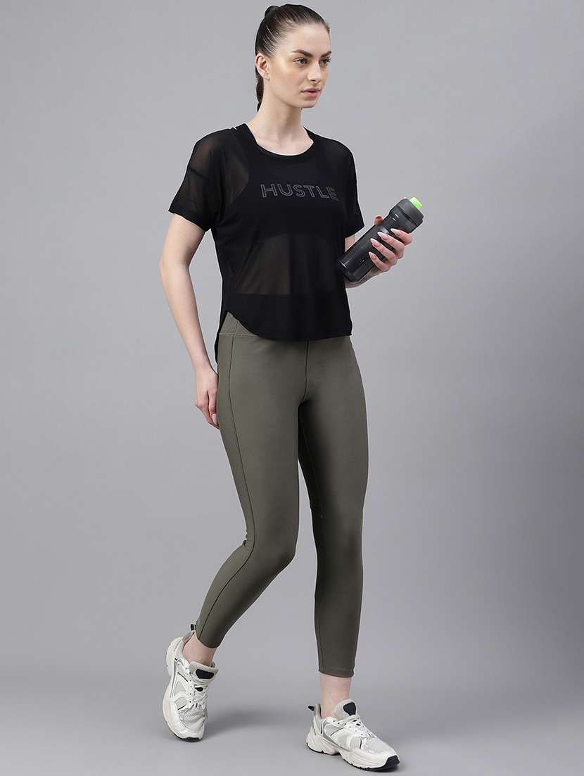 women printed round neck dri fit t-shirt - 21762972 -  Standard Image - 4