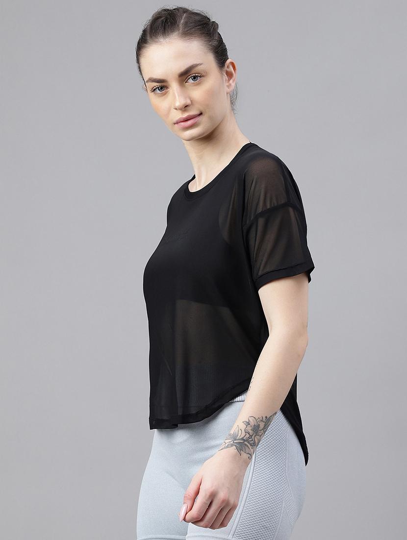 women printed round neck dri fit t-shirt - 21762974 -  Standard Image - 1