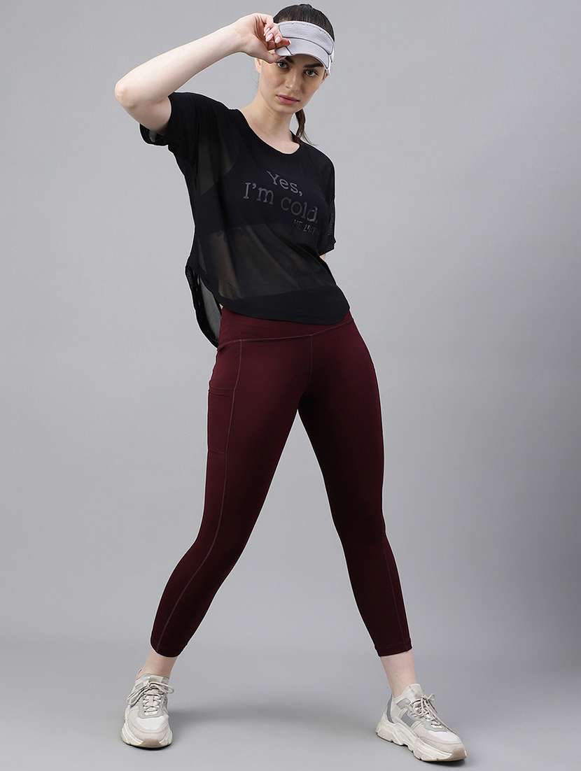 women printed round neck dri fit t-shirt - 21762975 -  Standard Image - 4