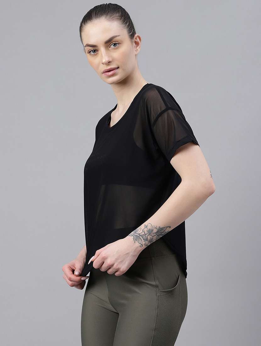 women typography printed relaxed fit dri-fit t-shirt - 21762980 -  Standard Image - 1