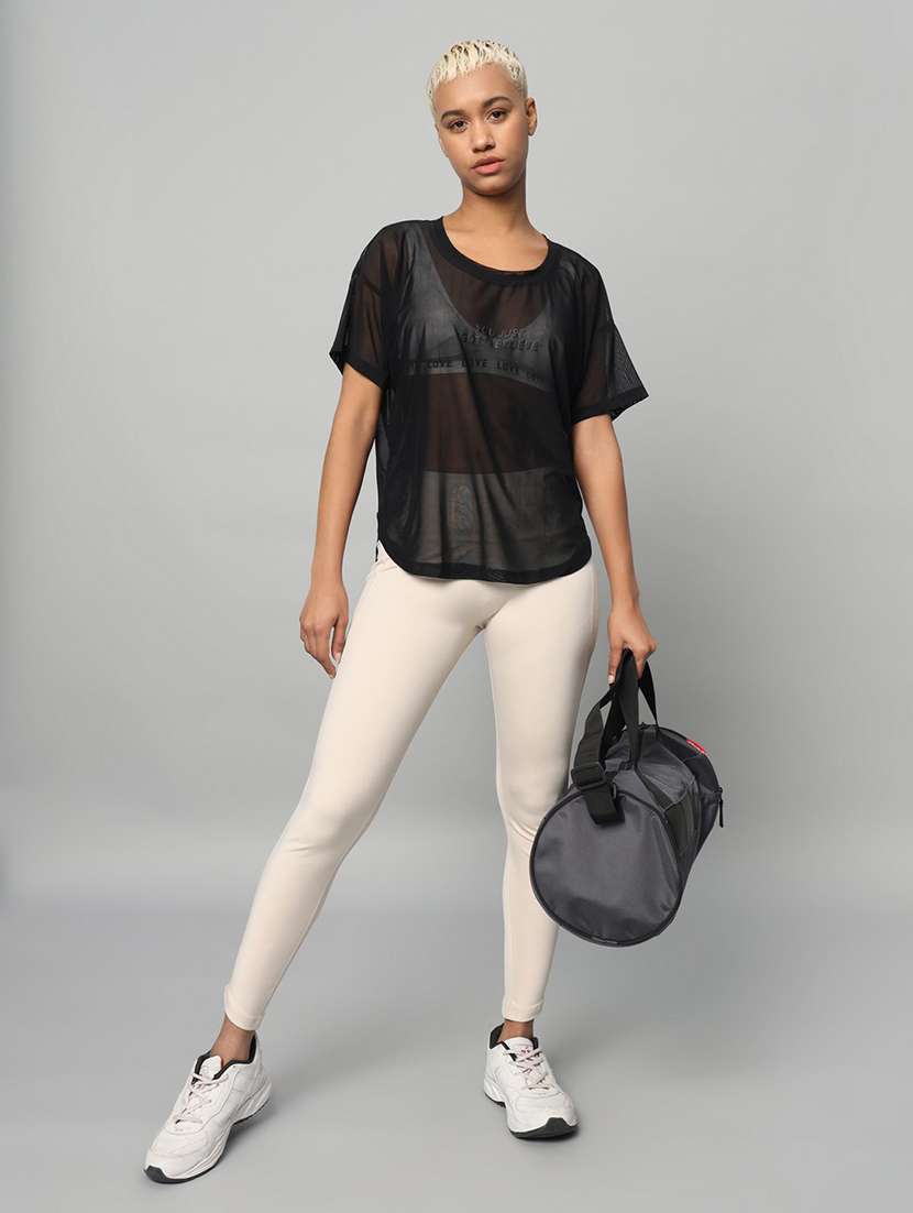 women printed round neck dri fit t-shirt - 21762986 -  Standard Image - 4