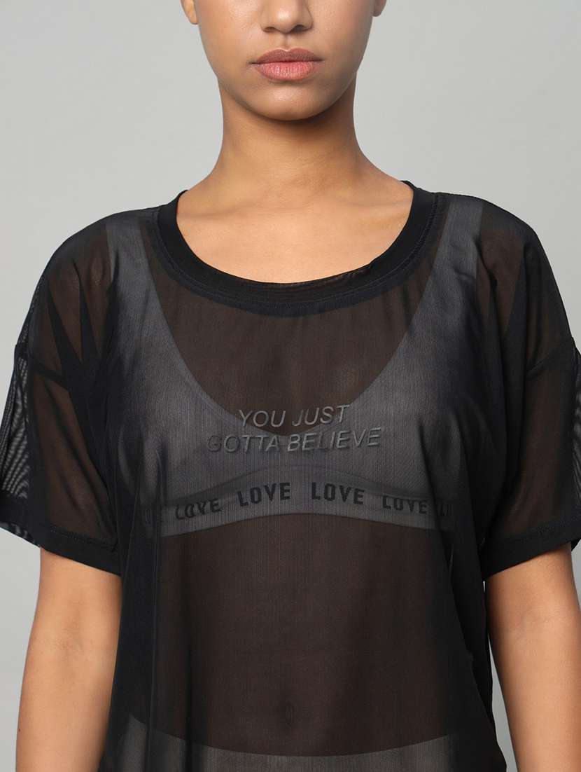 women printed round neck dri fit t-shirt - 21762986 -  Standard Image - 6