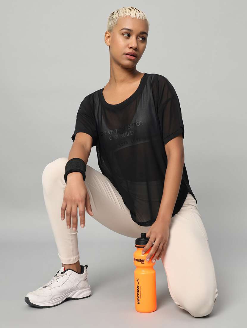 women typography printed relaxed fit dri-fit t-shirt - 21762989 -  Standard Image - 4