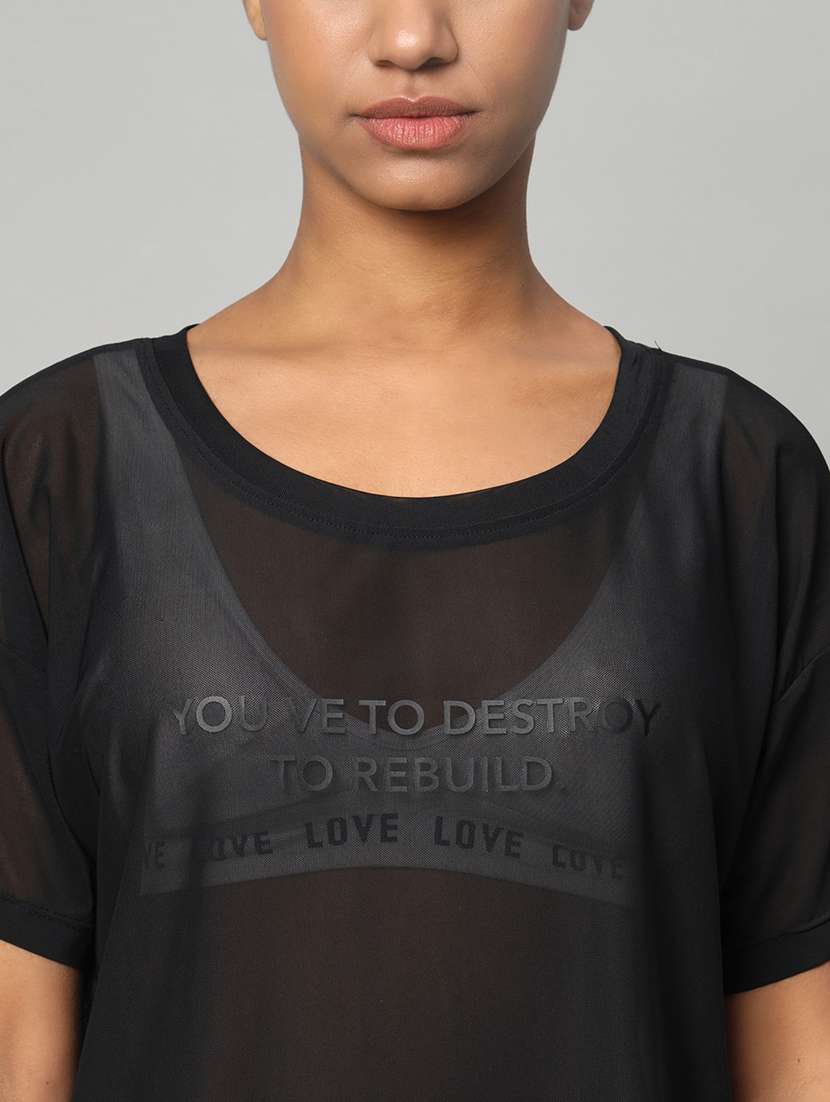 women typography printed relaxed fit dri-fit t-shirt - 21762989 -  Standard Image - 6