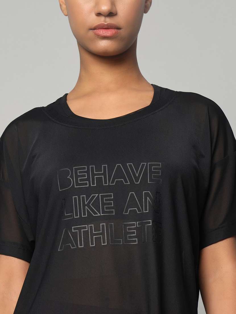 women typography printed relaxed fit dri-fit t-shirt - 21762990 -  Standard Image - 6