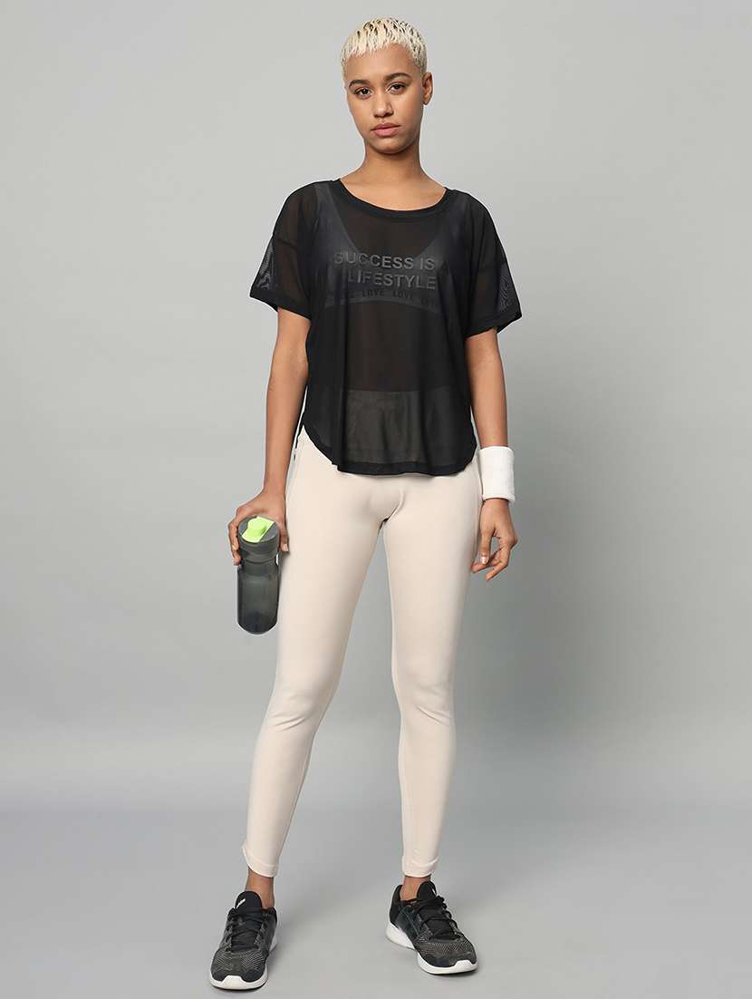 women typography printed relaxed fit dri-fit t-shirt - 21762991 -  Standard Image - 4