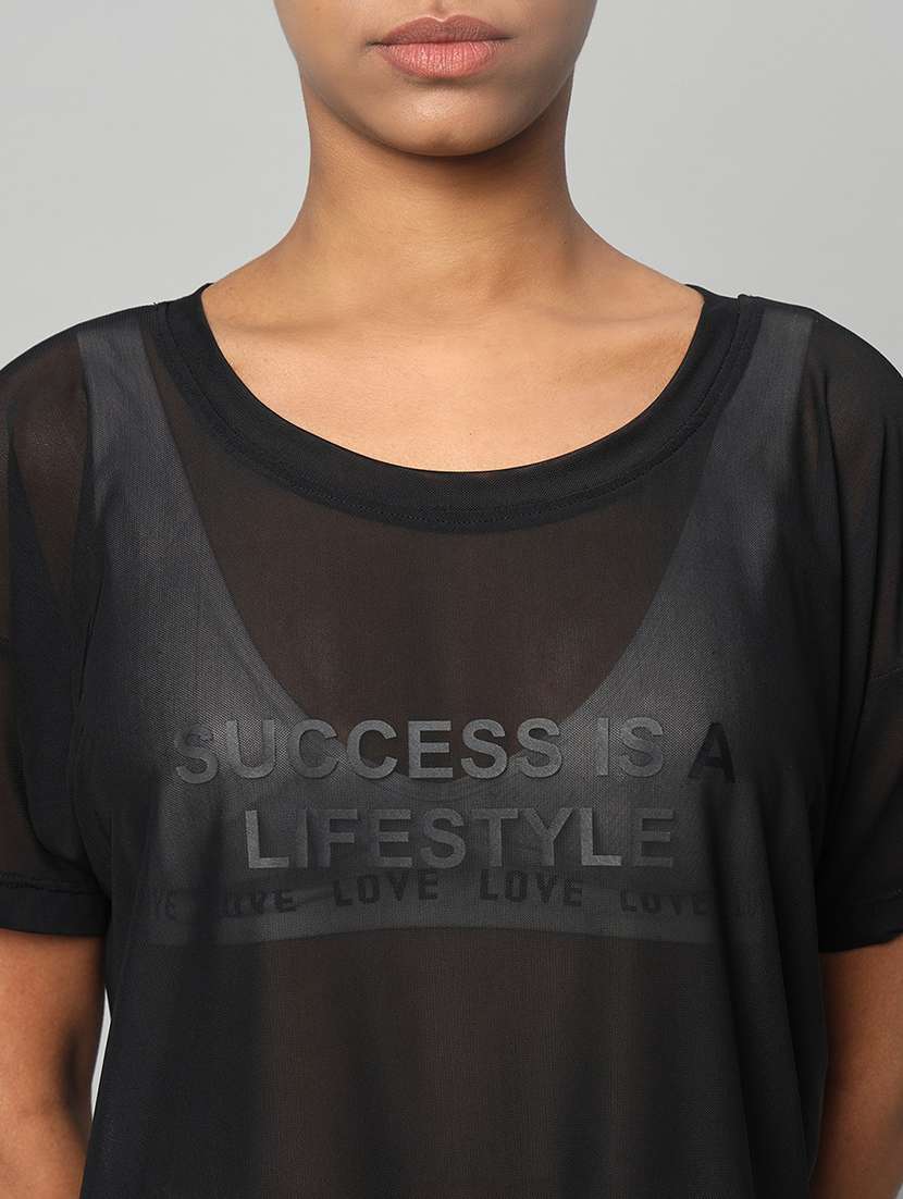 women typography printed relaxed fit dri-fit t-shirt - 21762991 -  Standard Image - 6