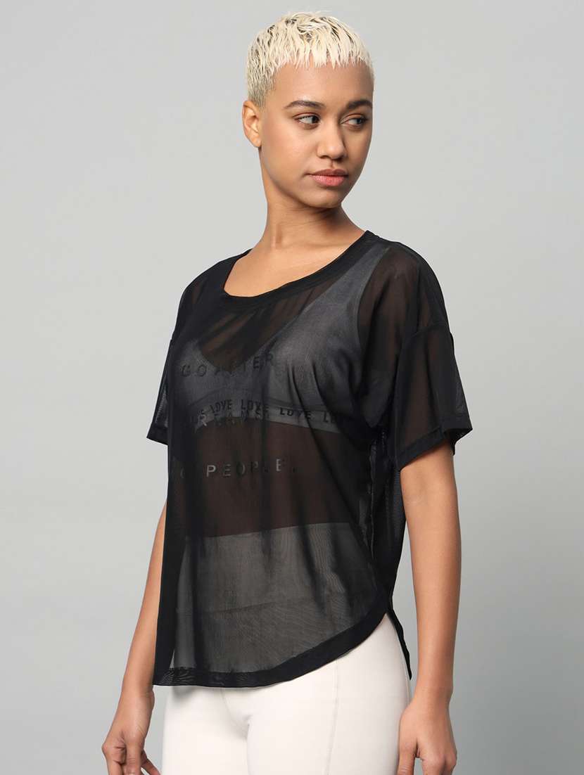 women typography printed relaxed fit dri-fit t-shirt - 21762993 -  Standard Image - 1