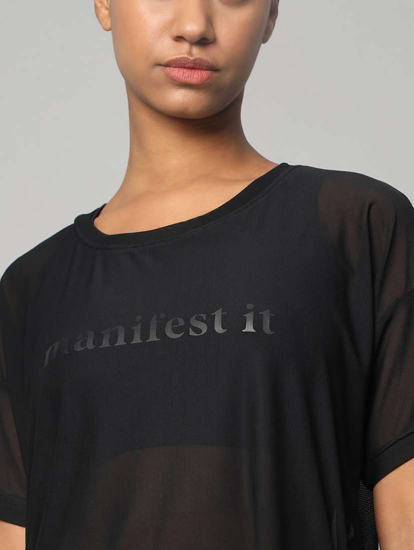 women typography printed relaxed fit dri-fit t-shirt - 21762997 -  Standard Image - 6