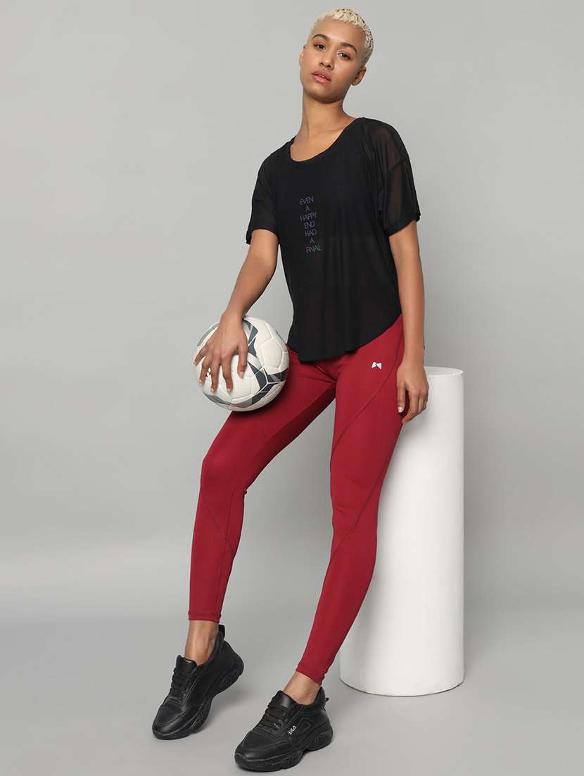 women typography printed relaxed fit dri-fit t-shirt - 21763000 -  Standard Image - 4