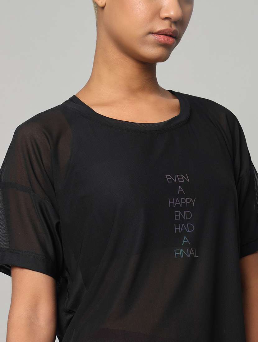 women typography printed relaxed fit dri-fit t-shirt - 21763000 -  Standard Image - 6