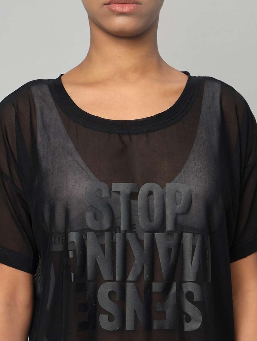 women typography printed relaxed fit dri-fit t-shirt - 21763001 -  Standard Image - 6