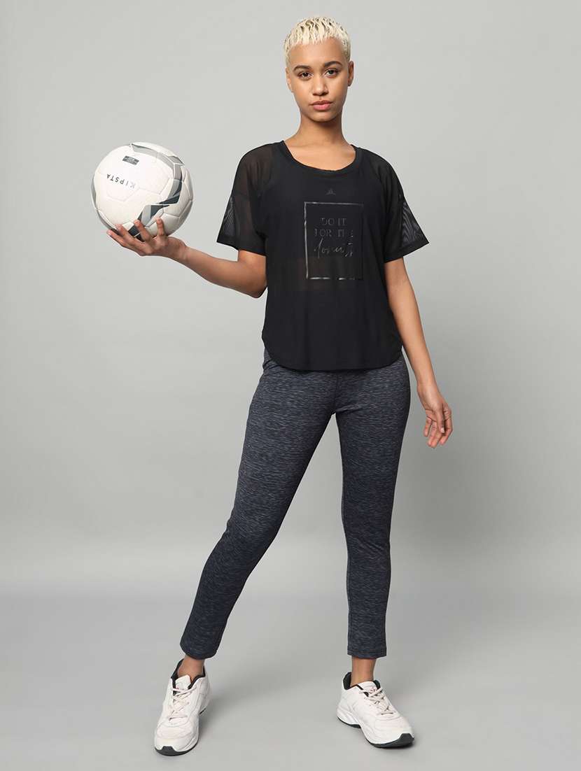 women typography printed relaxed fit dri-fit t-shirt - 21763004 -  Standard Image - 4