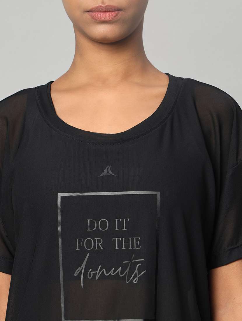 women typography printed relaxed fit dri-fit t-shirt - 21763004 -  Standard Image - 6