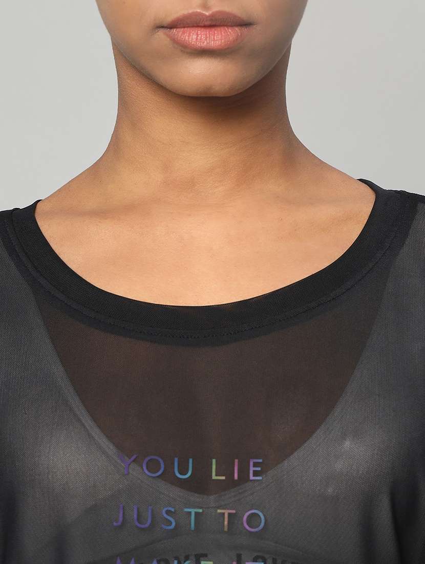 women typography printed relaxed fit dri-fit t-shirt - 21763006 -  Standard Image - 6