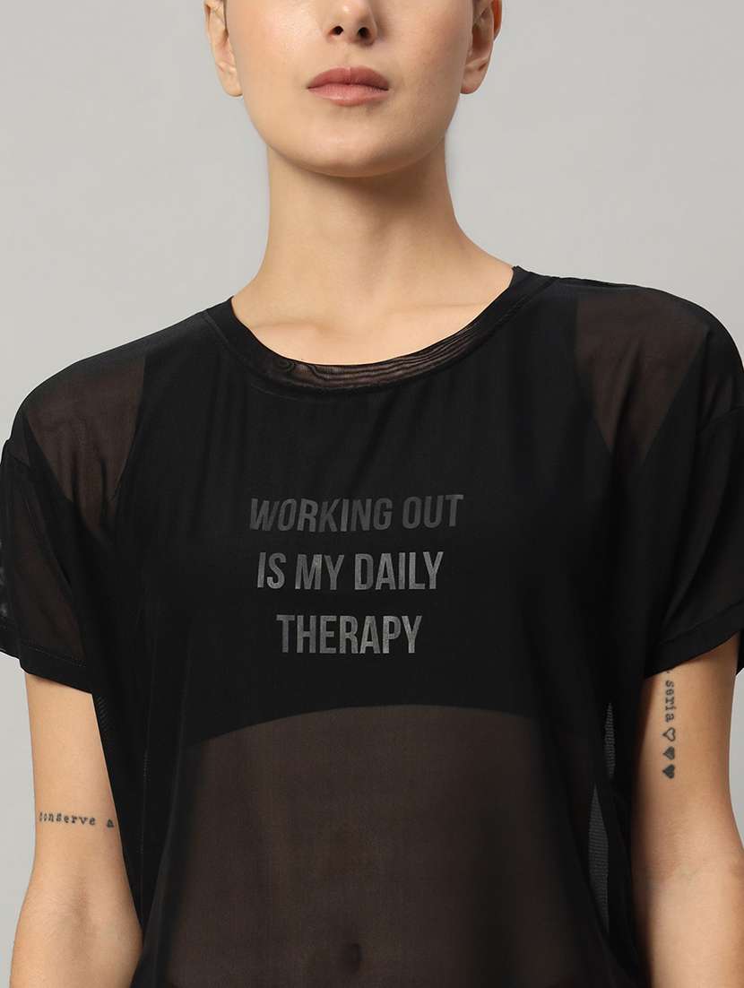 women typography printed relaxed fit dri-fit t-shirt - 21763007 -  Standard Image - 6