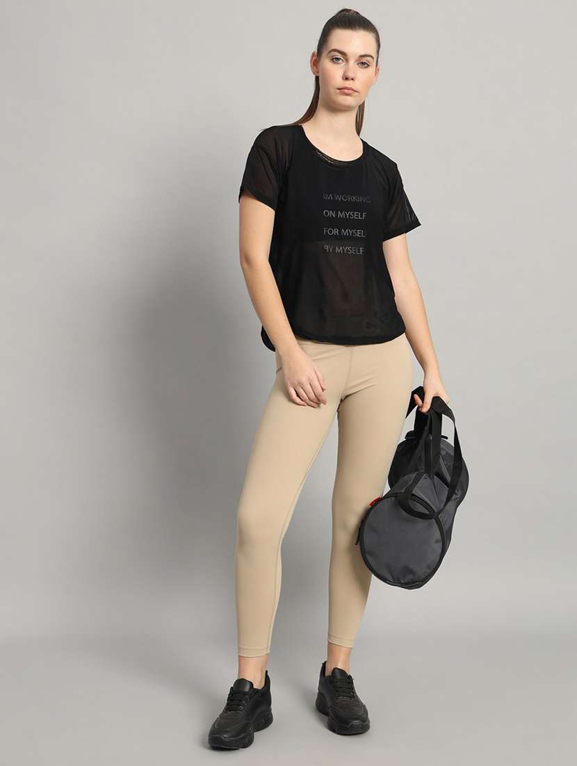 women typography printed relaxed fit dri-fit t-shirt - 21763011 -  Standard Image - 4