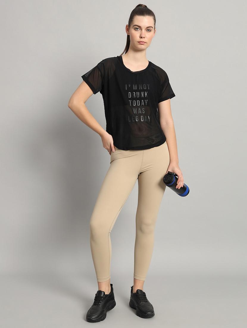 women typography printed relaxed fit dri-fit t-shirt - 21763015 - Standard Image - 4