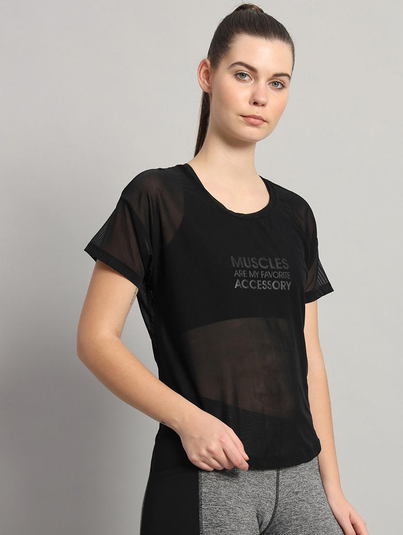 women typography printed relaxed fit dri-fit t-shirt - 21763016 - Standard Image - 1