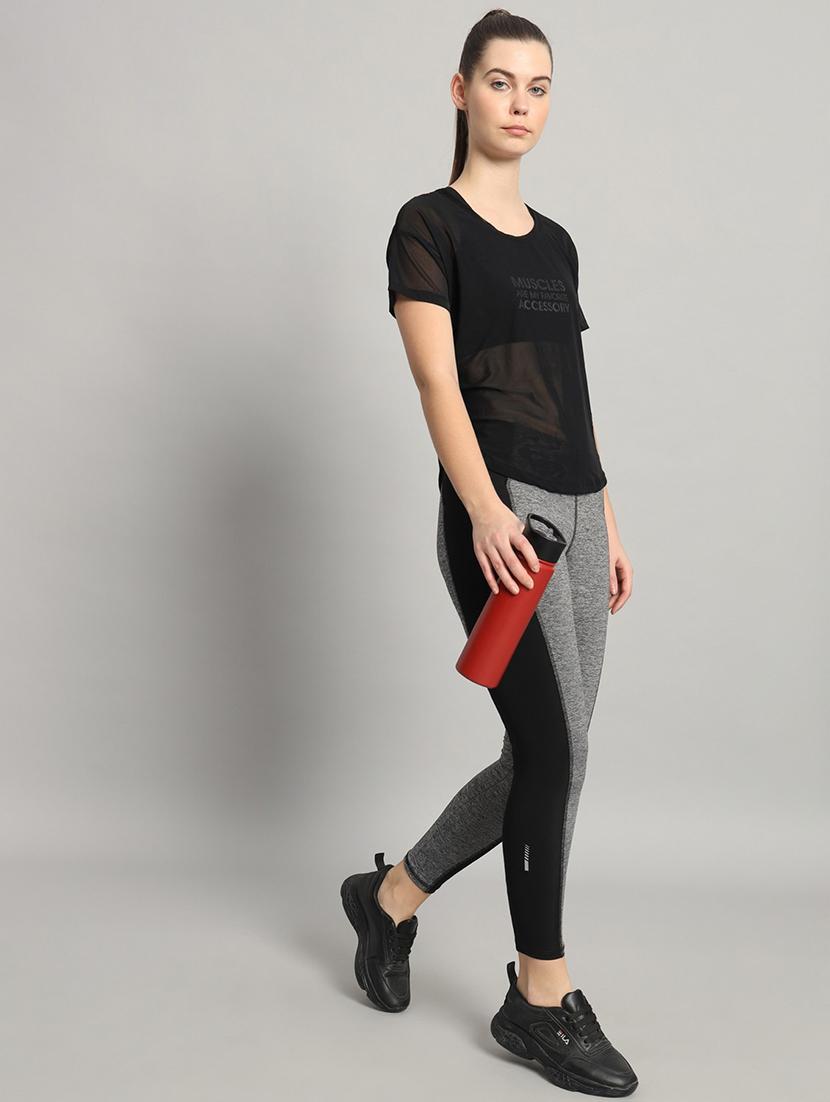 women typography printed relaxed fit dri-fit t-shirt - 21763016 - Standard Image - 4