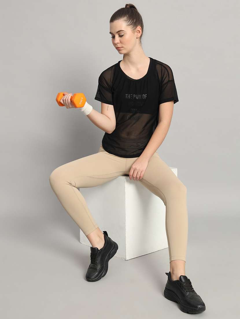 women typography printed relaxed fit dri-fit t-shirt - 21763018 -  Standard Image - 4