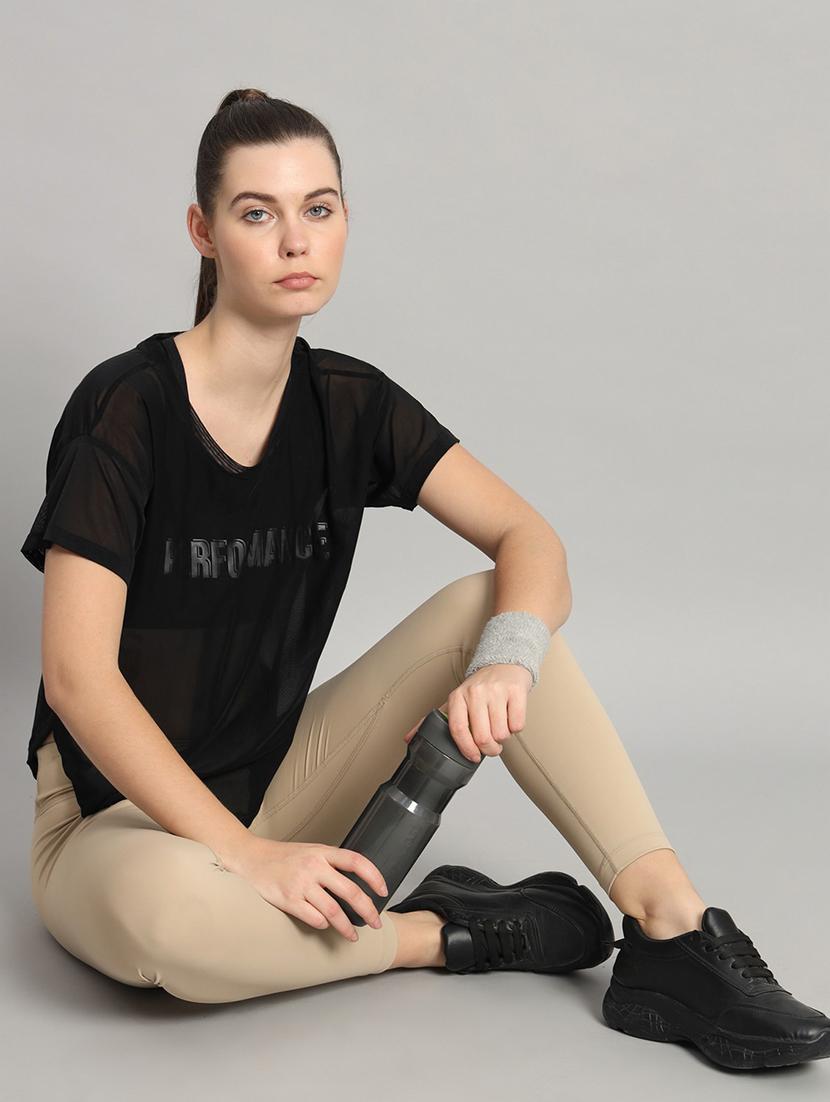 women typography printed relaxed fit dri-fit t-shirt - 21763019 - Standard Image - 4