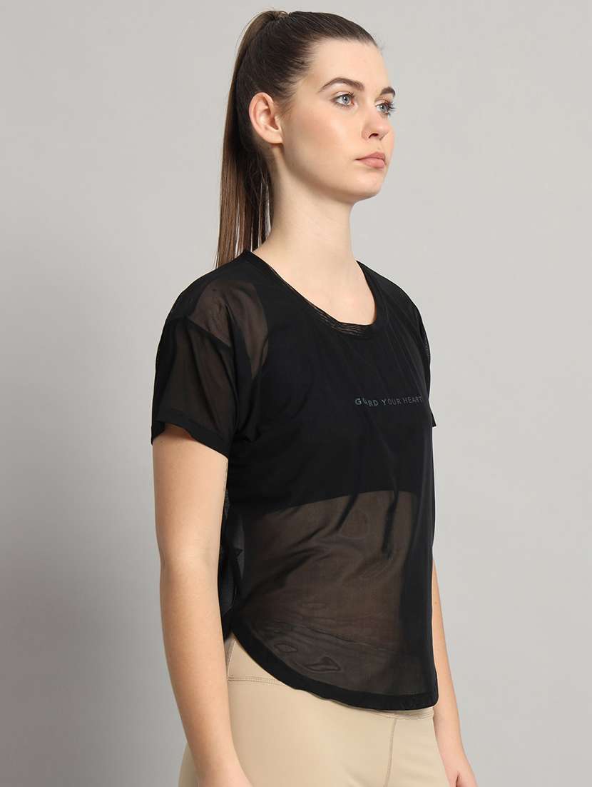 women typography printed relaxed fit dri-fit t-shirt - 21763020 -  Standard Image - 1