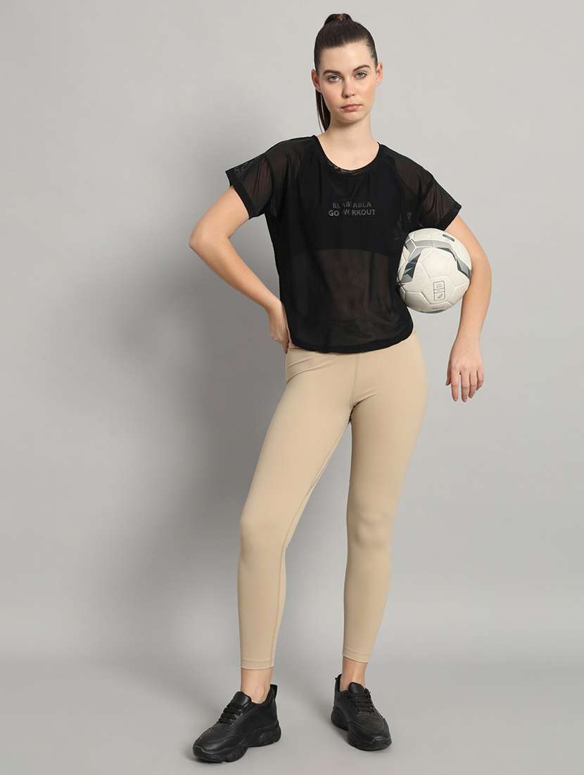 women typography printed relaxed fit dri-fit t-shirt - 21763021 -  Standard Image - 4