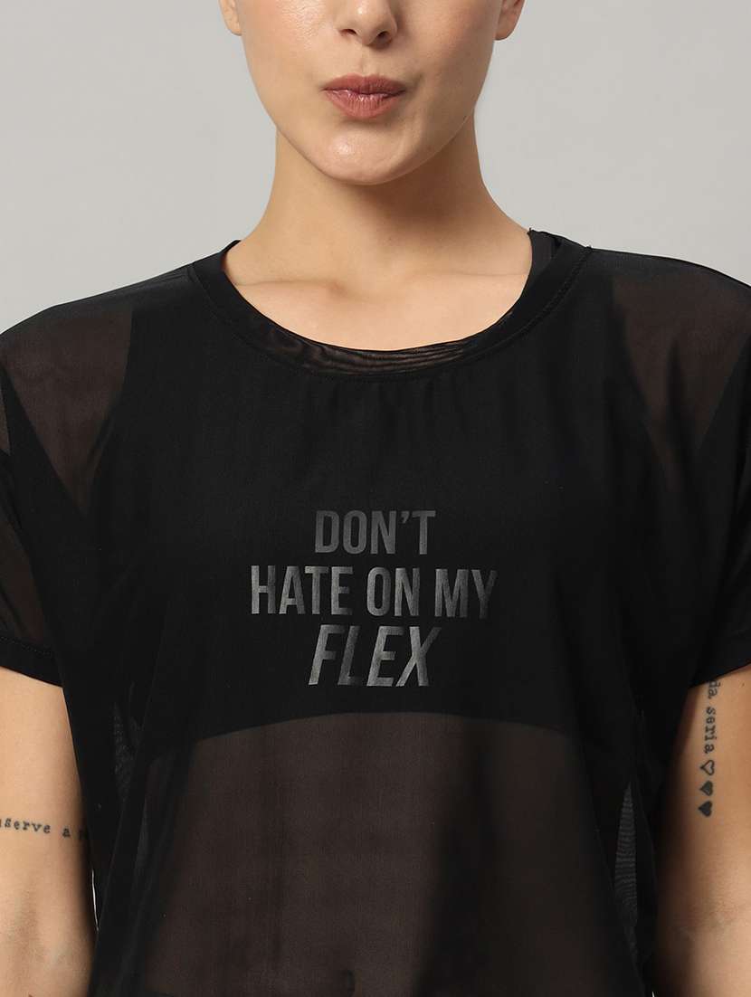 women typography printed relaxed fit dri-fit t-shirt - 21763022 - Standard Image - 6