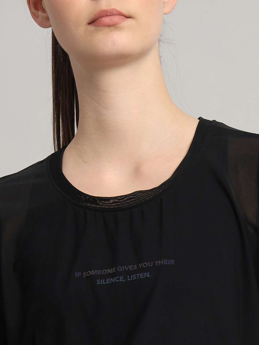 women typography printed relaxed fit dri-fit t-shirt - 21763023 -  Standard Image - 6