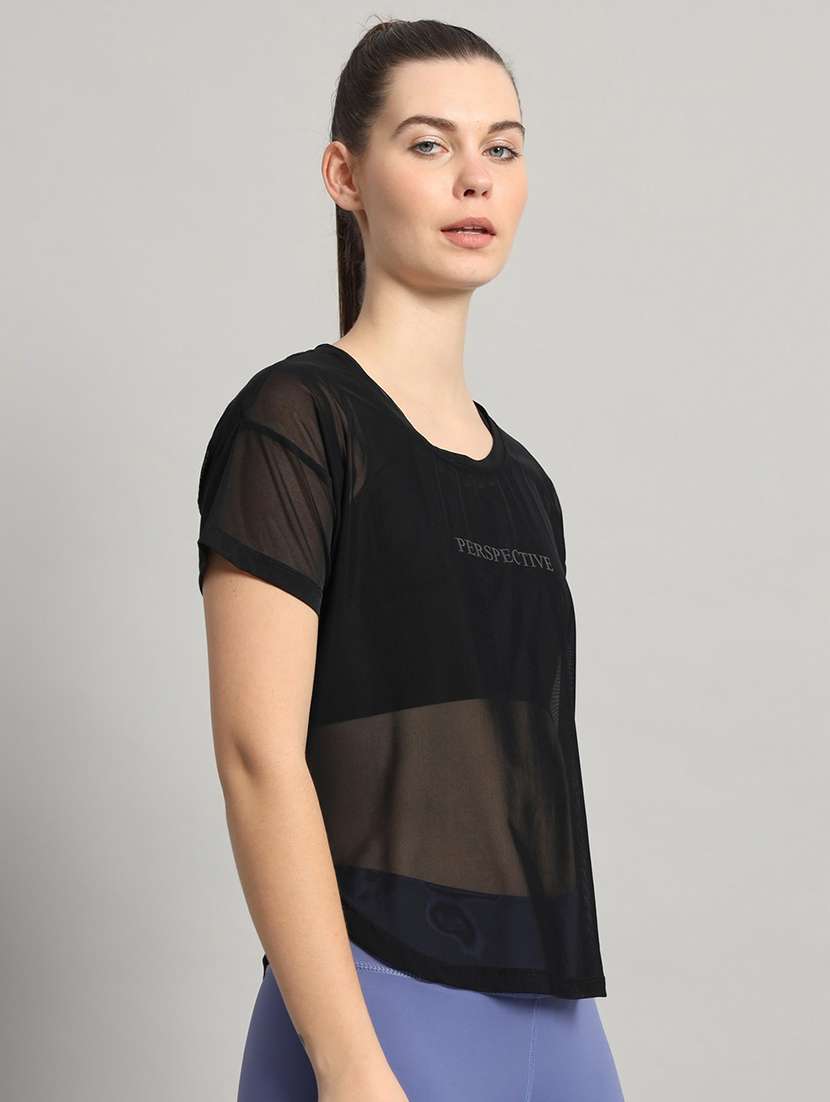 women typography printed relaxed fit dri-fit t-shirt - 21763025 -  Standard Image - 1