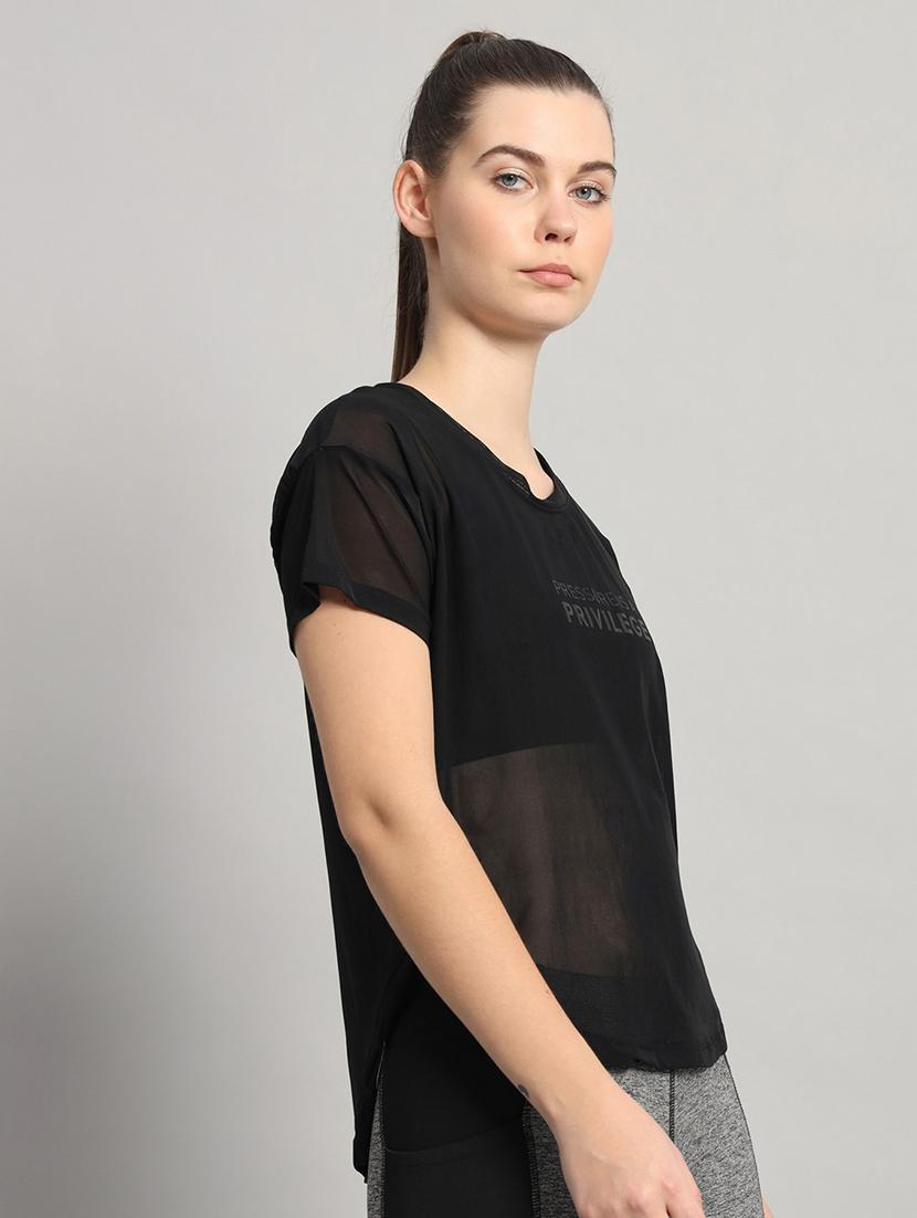 women typography printed relaxed fit dri-fit t-shirt - 21763028 - Standard Image - 1