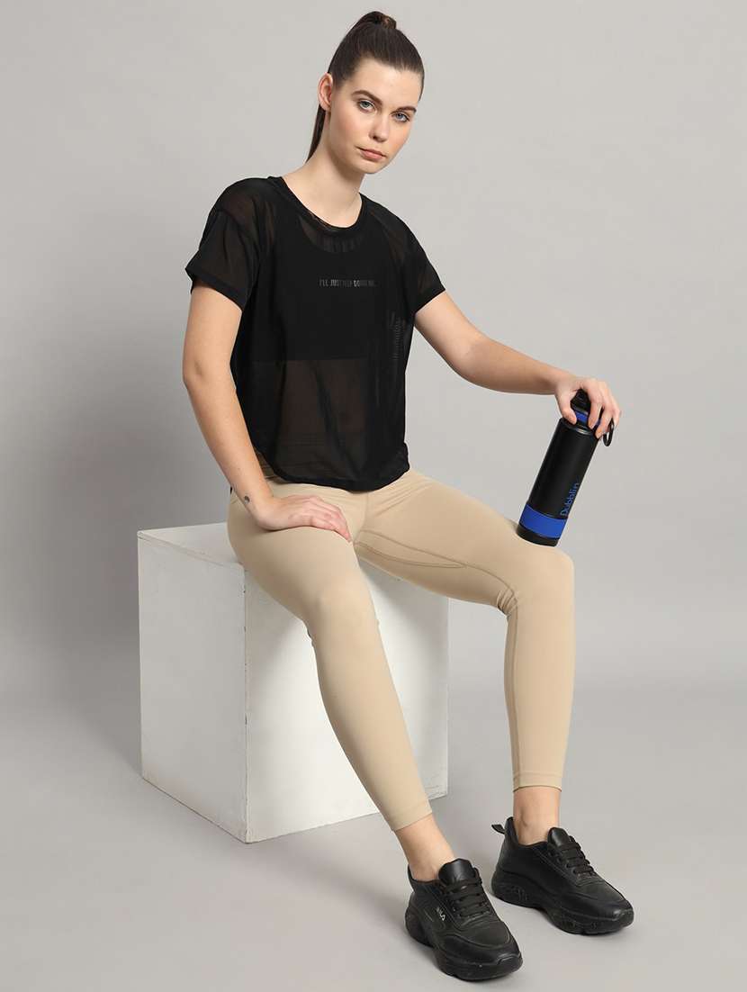 women typography printed relaxed fit dri-fit t-shirt - 21763029 -  Standard Image - 4