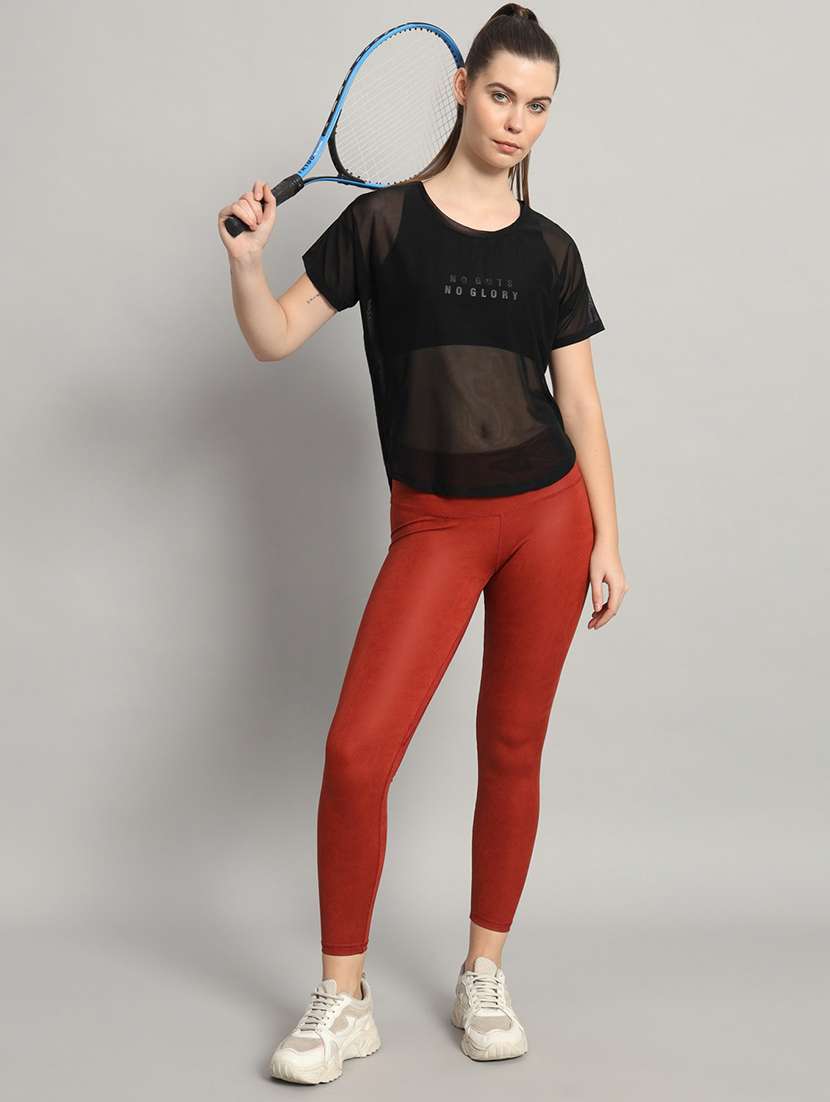 women typography printed relaxed fit dri-fit t-shirt - 21763031 -  Standard Image - 4