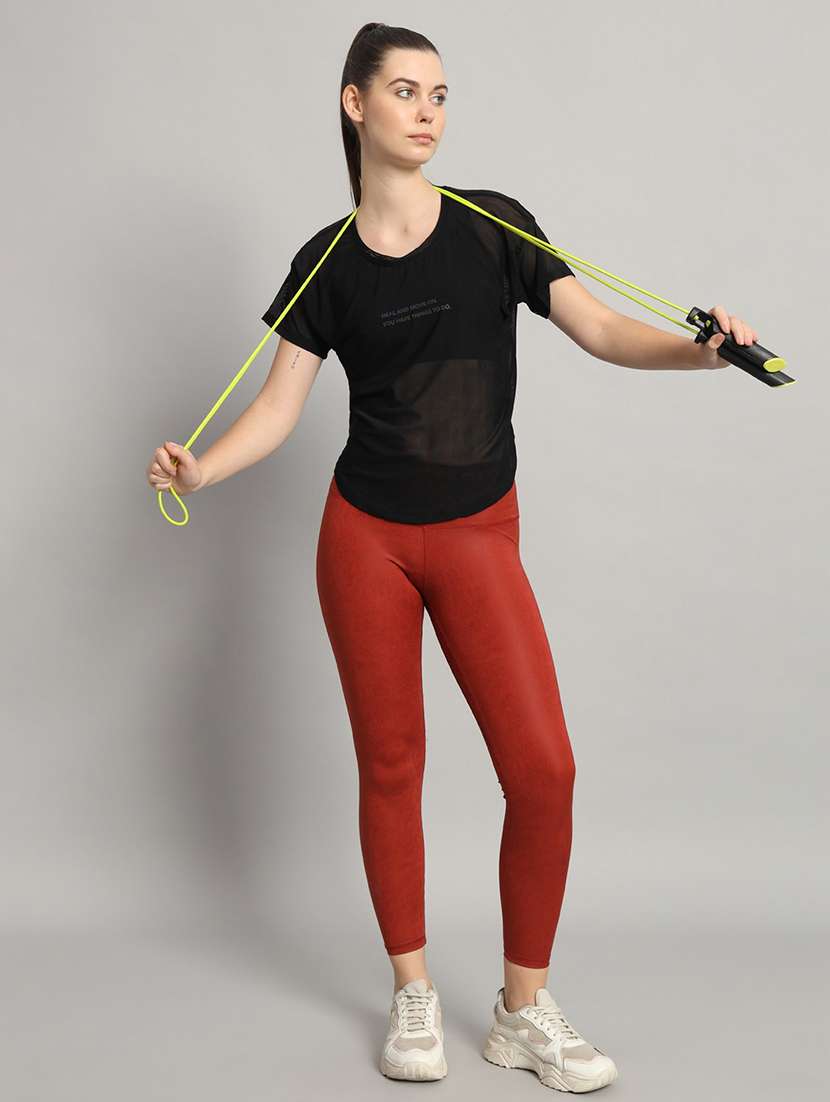 women typography printed round neck dri-fit t-shirt - 21763032 -  Standard Image - 4