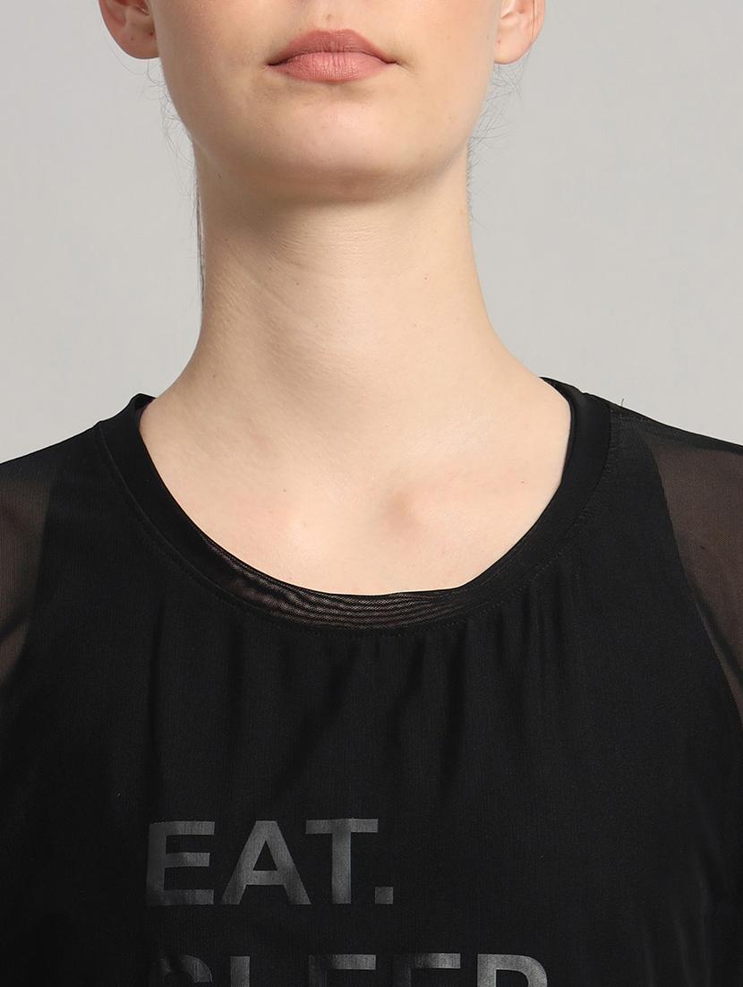 women typography printed round neck dri-fit t-shirt - 21763033 - Standard Image - 6