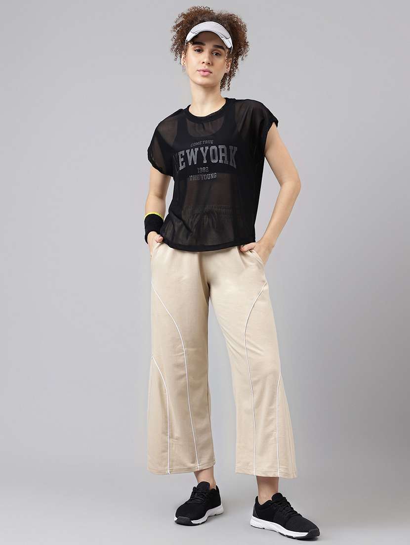 women typography printed round neck dri-fit t-shirt - 21763038 -  Standard Image - 4