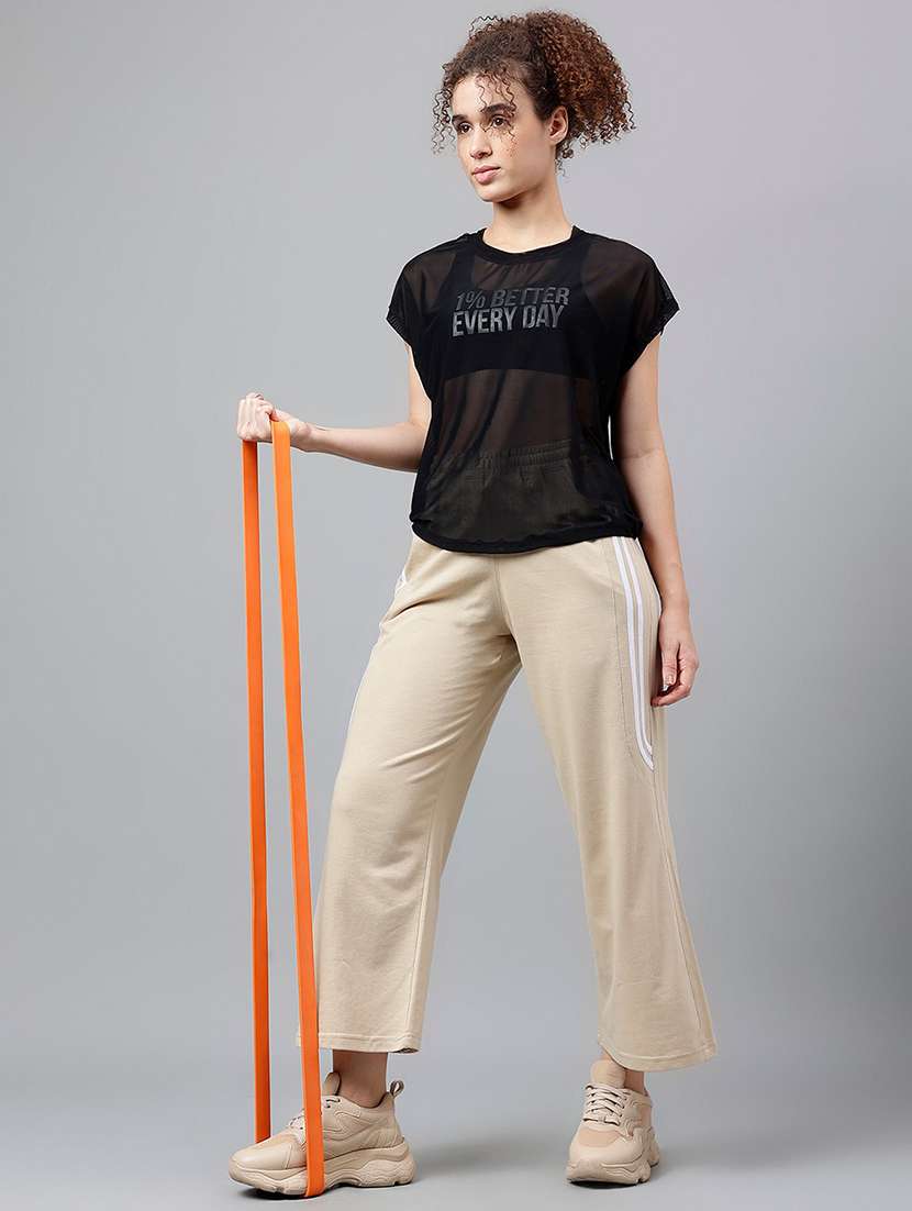 women typography printed round neck dri-fit t-shirt - 21763040 -  Standard Image - 4