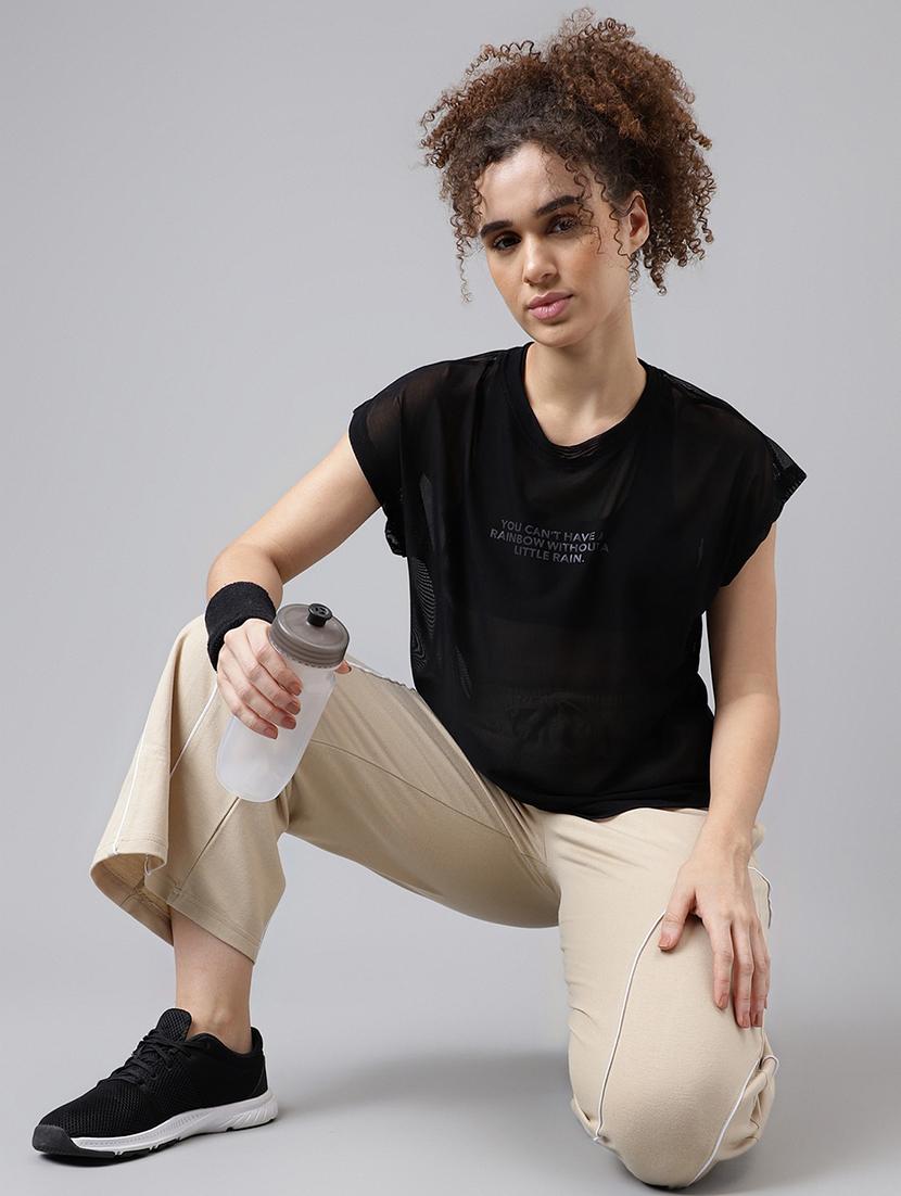 women typography printed round neck dri-fit t-shirt - 21763041 - Standard Image - 4