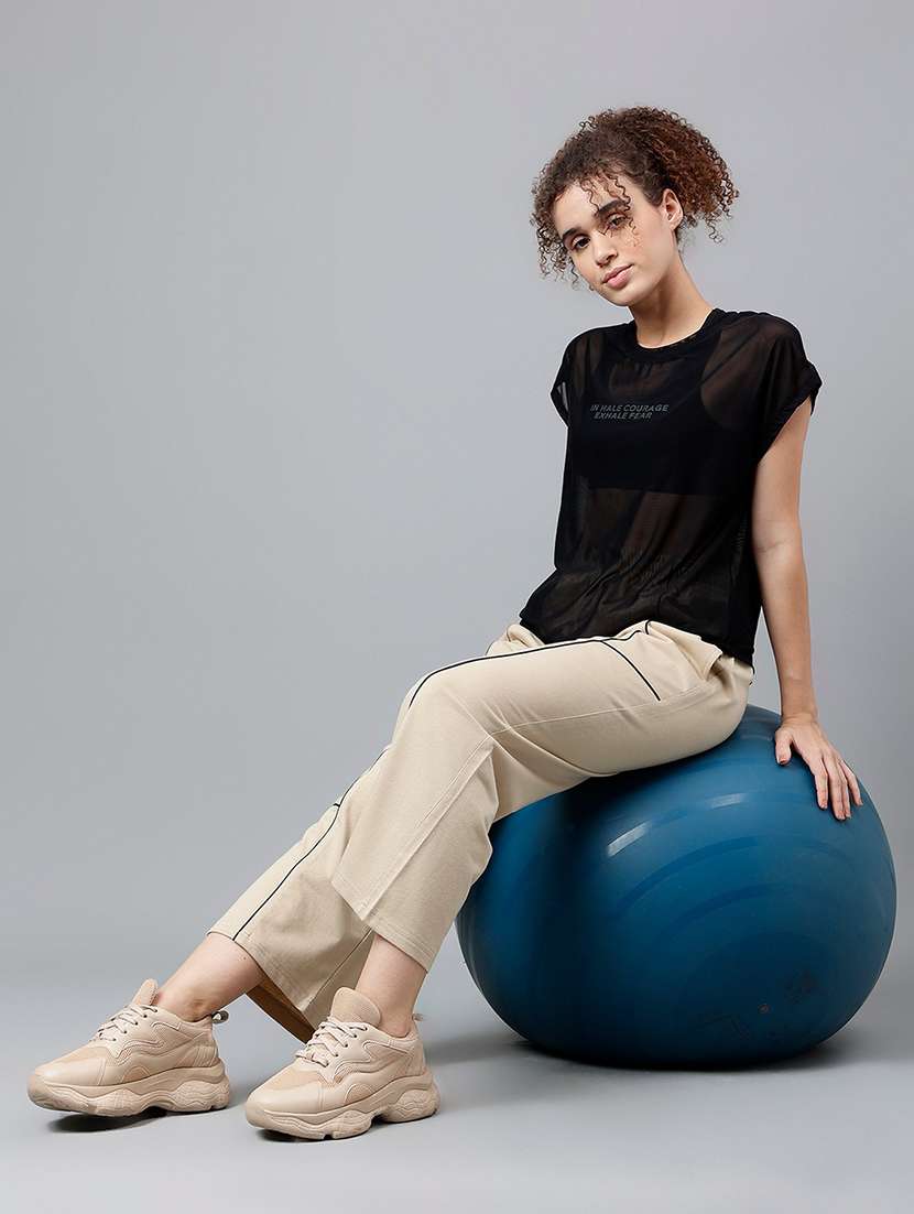 women typography printed relaxed fit dri-fit t-shirt - 21763044 -  Standard Image - 4