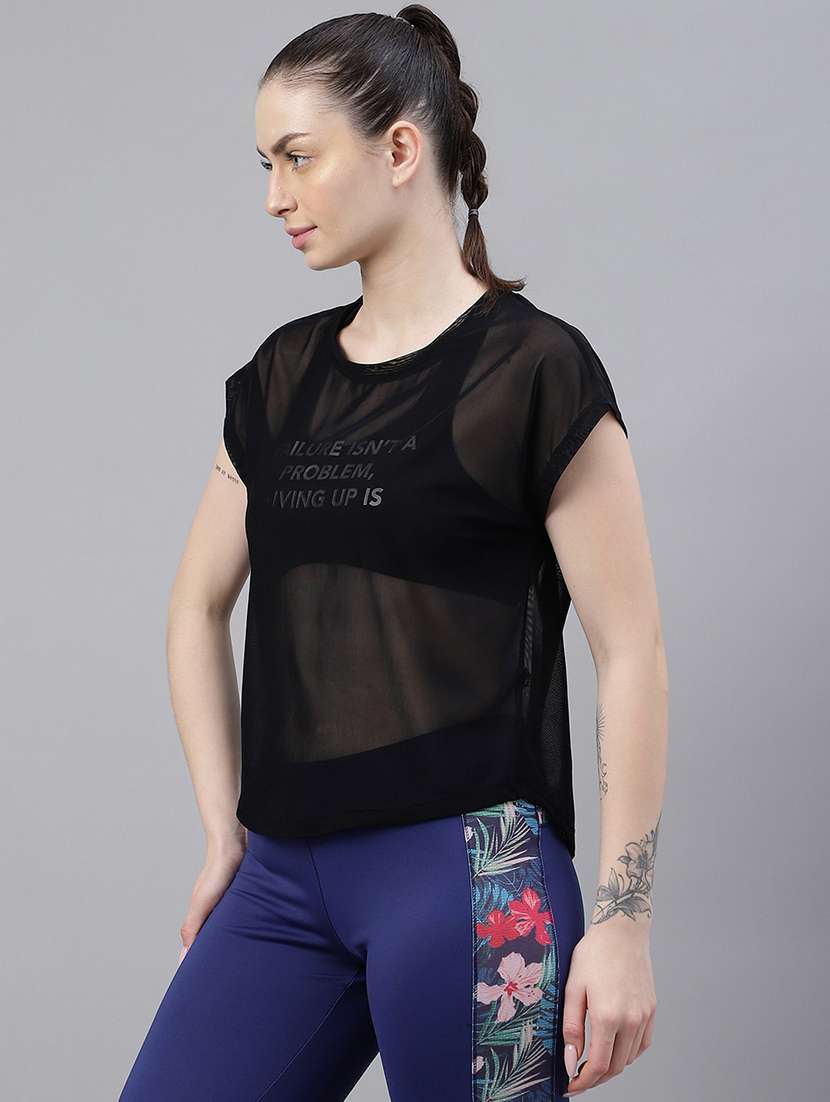 women typography printed relaxed fit dri-fit t-shirt - 21763047 -  Standard Image - 1