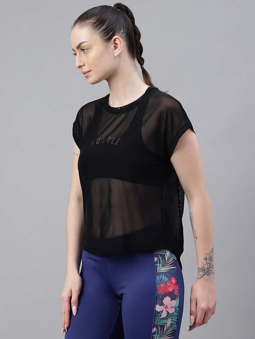 women typography printed relaxed fit dri-fit t-shirt - 21763049 -  Standard Image - 1