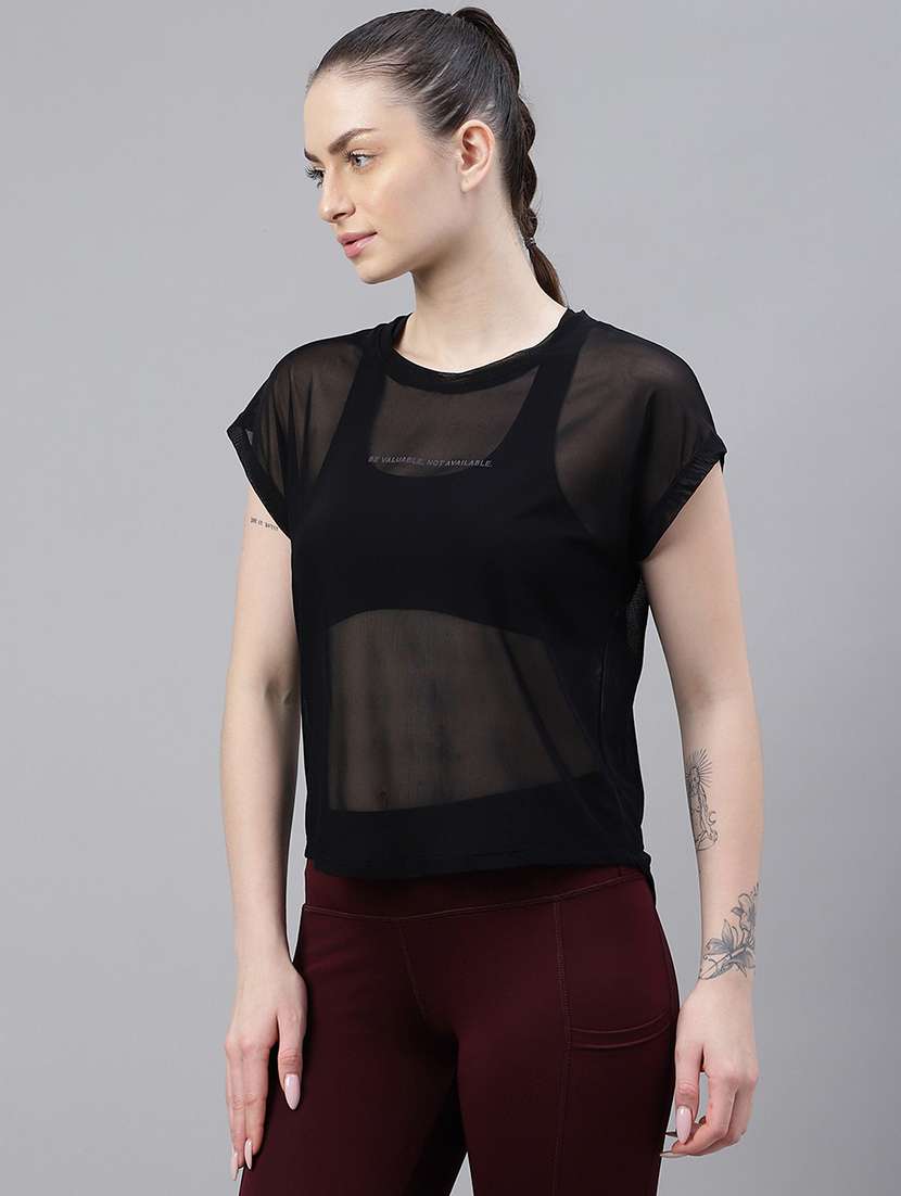 women typography printed relaxed fit dri-fit t-shirt - 21763051 -  Standard Image - 1