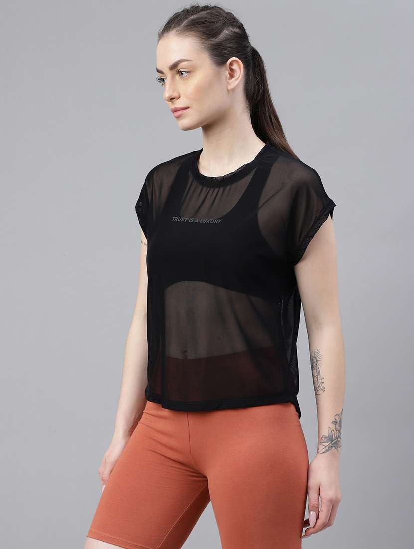 women typography printed relaxed fit dri-fit t-shirt - 21763053 -  Standard Image - 1